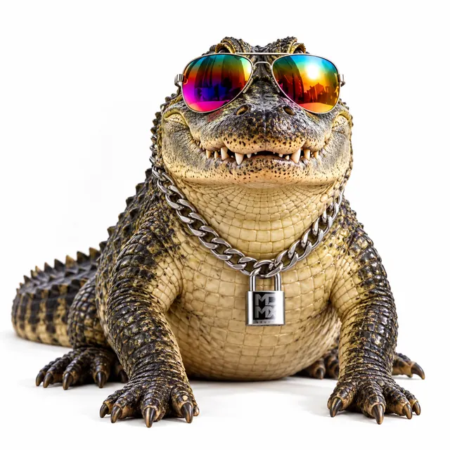 Maskottchen von Zmaart Gator: Alligator mit MDMX-Schloss